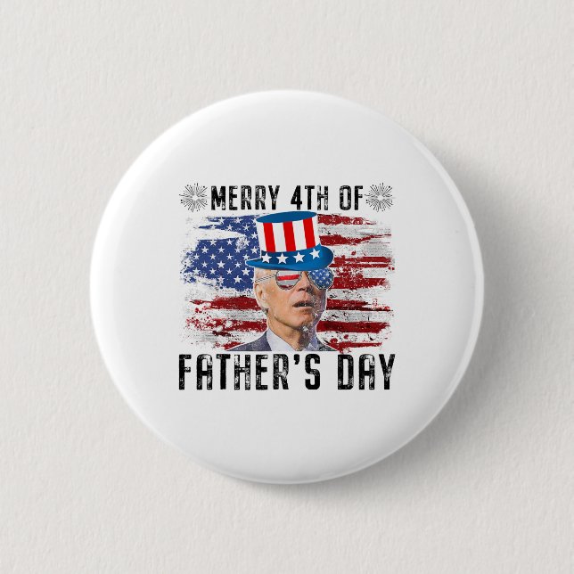 Fungny Joe Biden 4 juli Merry 4:e av Far d Knapp (Framsida)