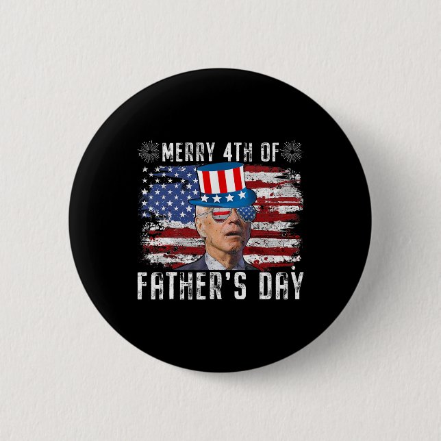 Fungny Joe Biden 4 juli Merry 4:e av Far d Knapp (Framsida)
