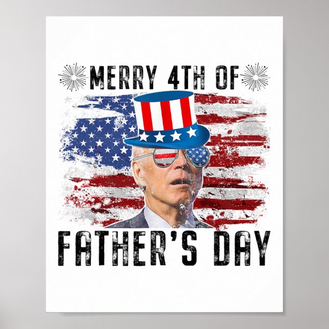 Fungny Joe Biden 4 juli Merry 4:e av Far d Poster (Framsidan)