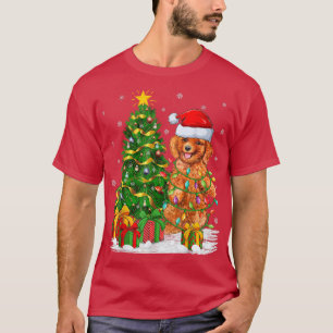 Fungny Julafton Träd-familjen Matching Santa Pudel T Shirt
