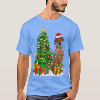 Fungny Julafton Träd-familjen Matching Santa Vizsl T Shirt