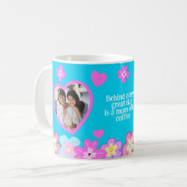 Fungny Mamma Hand Teckning Colorful Tecknad Flower Kaffemugg