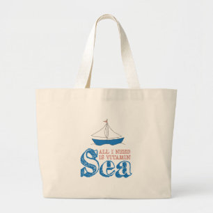 Fungny Nautical Quote Sailboat Teckning Vitamin Se Jumbo Tygkasse