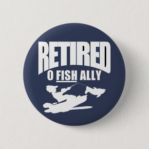 Fungny pension i en fiskare T-Shirt Knapp