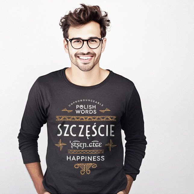 Fungny polsk språkgåva Happiness T-Shirt (Funny Polish Language Gifts Happiness T-Shirt)