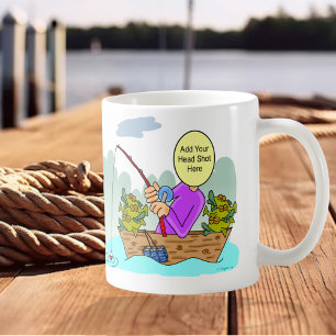 Fungny Tecknad Photo Fisherman Coffee Mugg