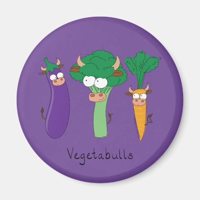 Fungny Vegetables Cute Tecknad Kids Magnet (Framsidan)