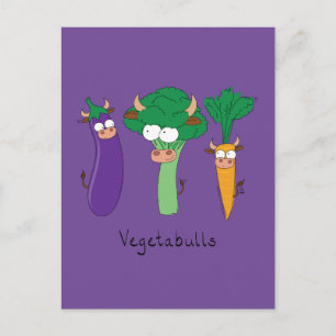 Fungny Vegetables Cute Tecknad Kids Vykort