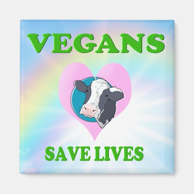 Fungny vegetarian/Vegans Spara Lives Magnet (Framsidan)
