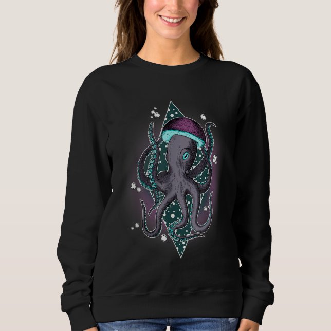 Fungus Magic Psilocybin Mushrooms Octopus Graphic T Shirt (Framsida)