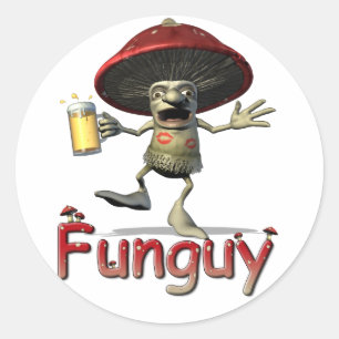 Funguy champinjonklistermärkear runt klistermärke