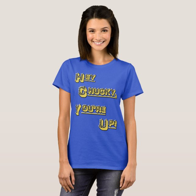 FUNHOUS3 - Hey Chucky! Du är upp! Dubbla sid Tee Shirt (Hel framsida)