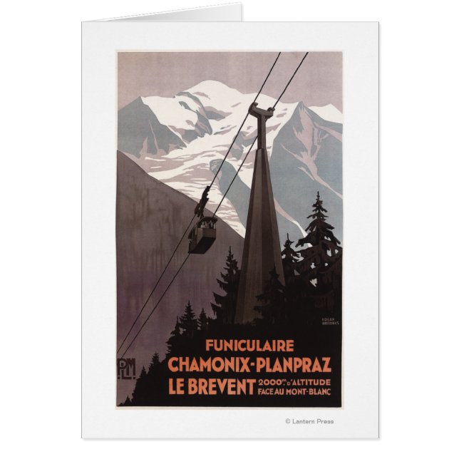 Funiculaire Le Brevent Cable Car Poster Hälsningskort (Framsidan)
