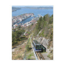 Funicular in Bergen Postcard
