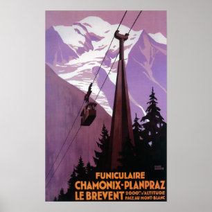 Funicular järnväg till Brevent Mt. Poster
