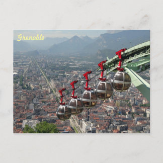 Funicular Over Grenoble, Frankrike. Vykort