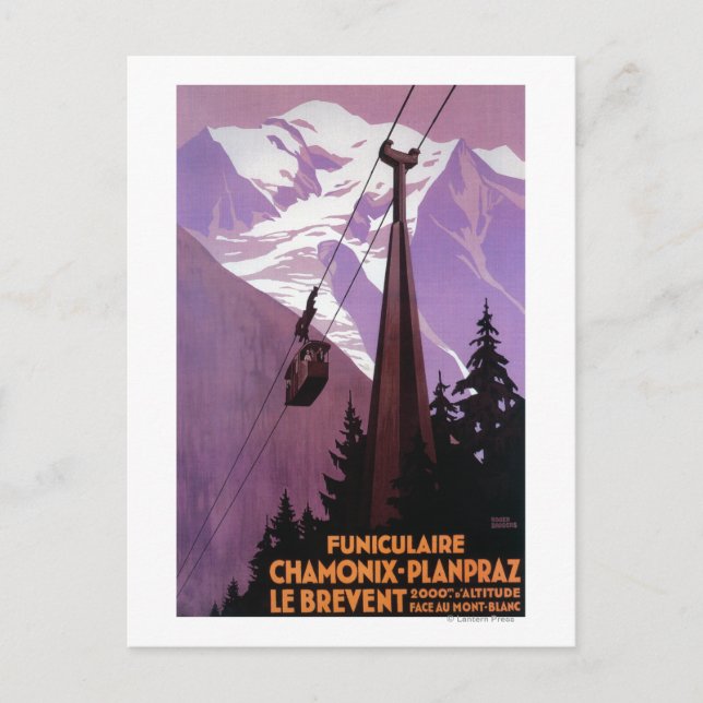 Funicular Railway till Brevent Mt. Vykort (Framsida)