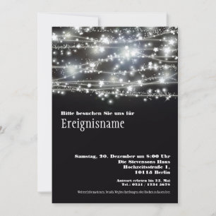 Funkelnde Sterne Partei Schwarzweiss Einladung Inbjudningar