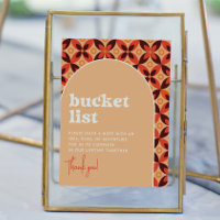 Funkig Bucket List Bröllopsskylt