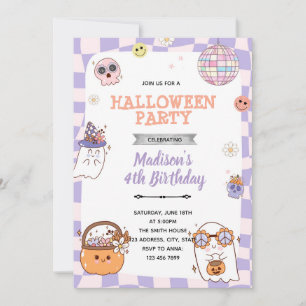 Funkig Halloween-fest-inbjudan Inbjudningar