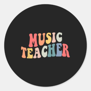 Funkig musiklärare Teamlärare Byck till skolan Runt Klistermärke