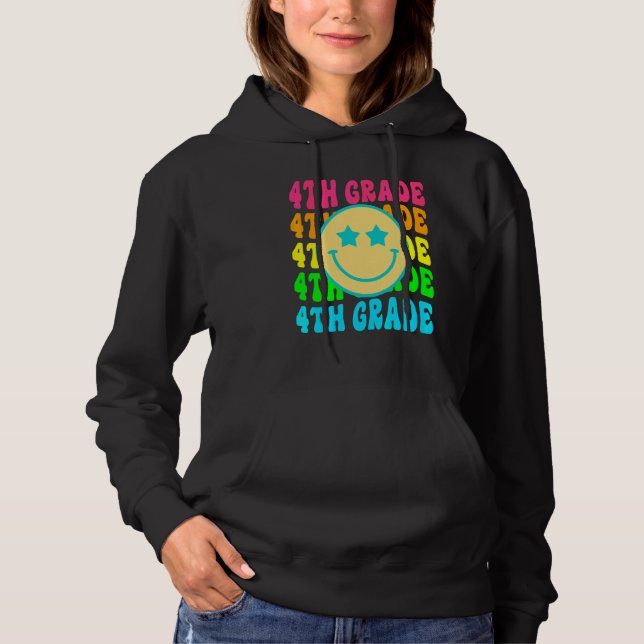 Funkiga Fjärde Klassens Vibrationer Ansikte Retro  T Shirt (Framsida)