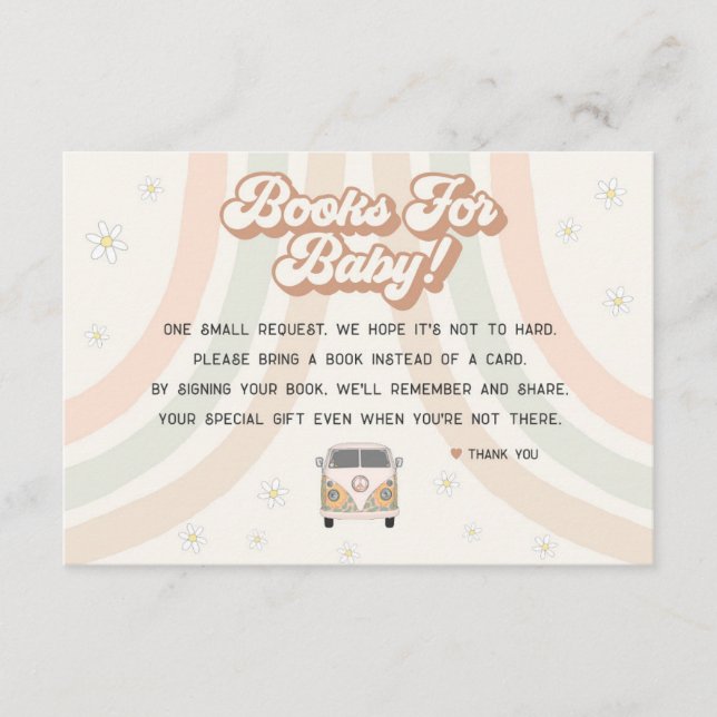 funkiga retro 70-tals böcker för baby inbjudan ins (Framsida)