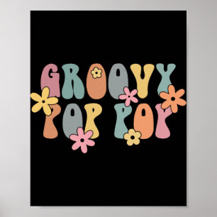 Funkigt Pappa Ny Farfar Graviditets Tillkännagivan Poster