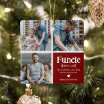 Funktion 3 Photo Collage Definition Cute jul Julgransprydnad Keramik<br><div class="desc">Cute Funcle jul Ornament. Perfekt ger för en ROLIGT UNCLE! Ladda bara upp 3 av bilderna som du vill använda,  anpassa definitionen och anpassa genom att lägga till namn/s.</div>