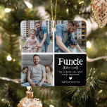 Funktion 3 Photo Collage Definition Cute jul Julgransprydnad Keramik<br><div class="desc">Cute Funcle jul Ornament. Perfekt ger för en ROLIGT UNCLE! Ladda bara upp 3 av bilderna som du vill använda,  anpassa definitionen och anpassa genom att lägga till namn/s.</div>