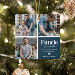 Funktion 3 Photo Collage Definition Cute jul Julgransprydnad Keramik<br><div class="desc">Cute Funcle jul Ornament. Perfekt ger för en ROLIGT UNCLE! Ladda bara upp 3 av bilderna som du vill använda,  anpassa definitionen och anpassa genom att lägga till namn/s.</div>