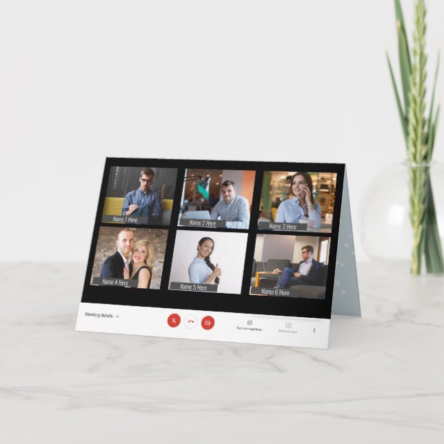 Funktionellt 6 Spot Zoom-Julhälsningar julkort Helgkort (Framsida)