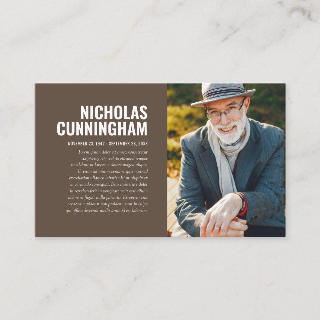 Funktionellt minnesminne i Loving Memory Photo Car Visitkort (Framsida)