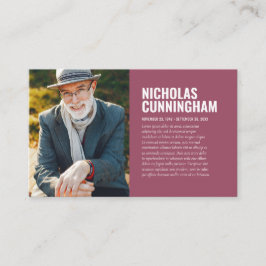 Funktionellt minnesminne i Loving Memory Photo Car Visitkort