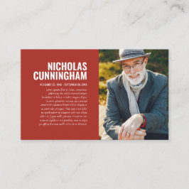 Funktionellt minnesminne i Loving Memory Photo Car Visitkort