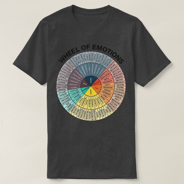 Funktioner Hjul Emotion Chart Mental Health Herapy T Shirt (Design framsida)