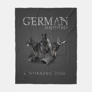 Funktionsduglig tysk herdehund - GSD Fleecefilt