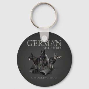 Funktionsduglig tysk herdehund - GSD Nyckelring