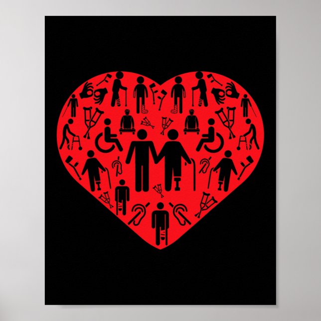 Funktionshinder kärlek Rullstol Quadriplegt Parapl Poster (Framsidan)