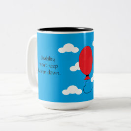 Funktionshinder och tillit: blå Två-Tonad mugg