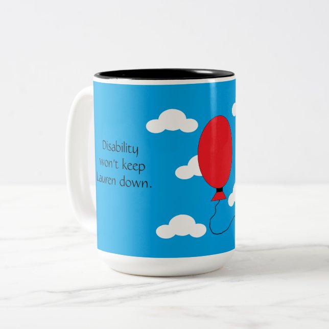 Funktionshinder och tillit: blå Två-Tonad mugg (Framsida vänster)