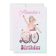 Funktionshindrad Rosa för Girl Ballerina Birthday