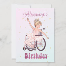 Funktionshindrad Rosa för Girl Ballerina Birthday