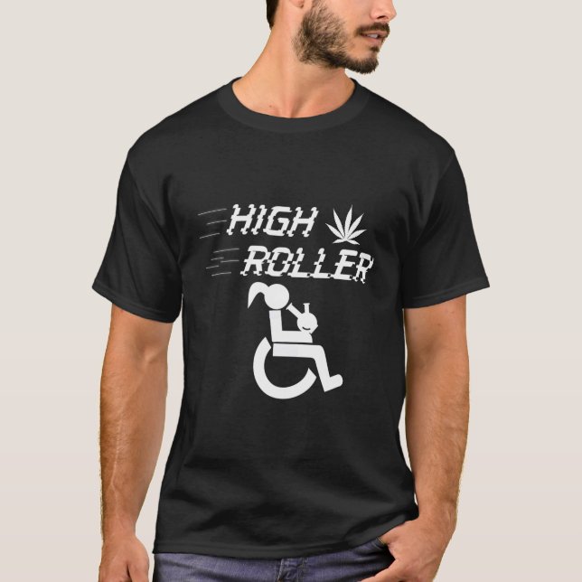 Funktionshindrade rullstolsanvändare Humor T Shirt (Framsida)