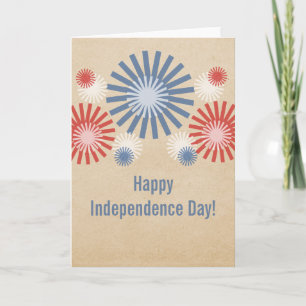 Funky 4:e juli-Fireworks-kort Kort