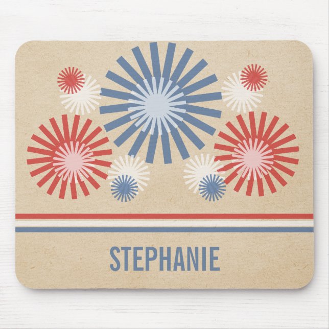 Funky 4 juli Fireworks & Rand Mousepad Musmatta (Framsidan)