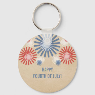 Funky 4th av Juli fyrverkerier Keychain Nyckelring