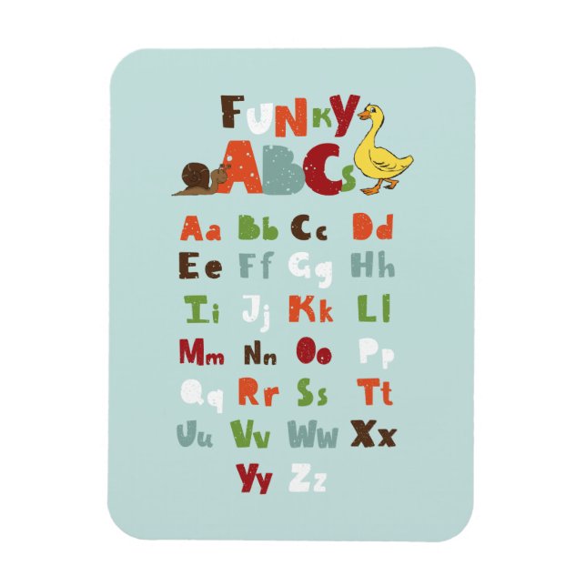 Funky ABC Tidigt Learning ABC Learning ABC Art Magnet (Vertikal)