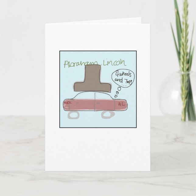 Funky Abe Lincoln Illustrated Kort (Framsida)