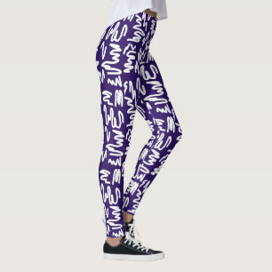 Funky Abstrakt Art Blå baljväxter Leggings